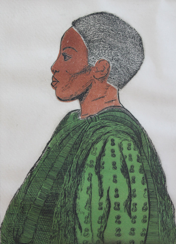 African Warrior Etching