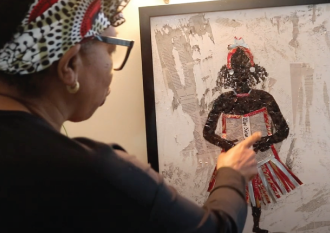 Dr Shirley Jackson Whittaker Home Art Exhibition Amherst, Massachusetts, discussing Classic Coca Cola Girl painting